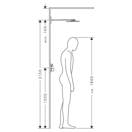 Immagine di Axor SHOWERSOLUTIONS soffione doccia 250/250, 1 jet, con braccio doccia, finitura cromo 35306000