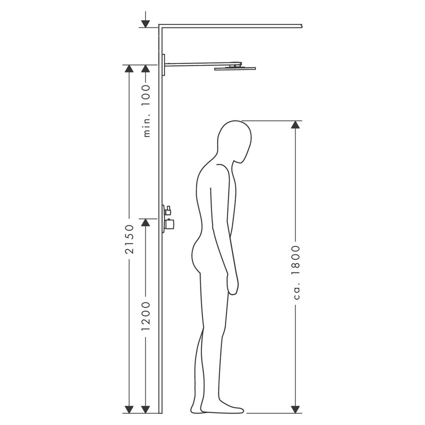 Immagine di Axor SHOWERSOLUTIONS soffione doccia 250/250, 1 jet, con braccio doccia, finitura cromo 35306000