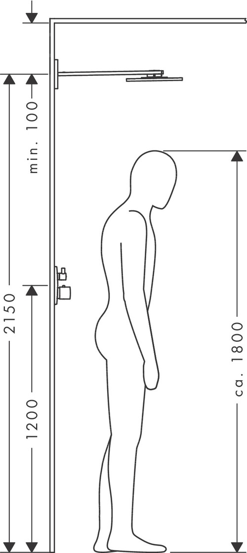 Immagine di Axor SHOWERSOLUTIONS soffione doccia 300/300, 1 jet, con braccio doccia, finitura cromo 35314000