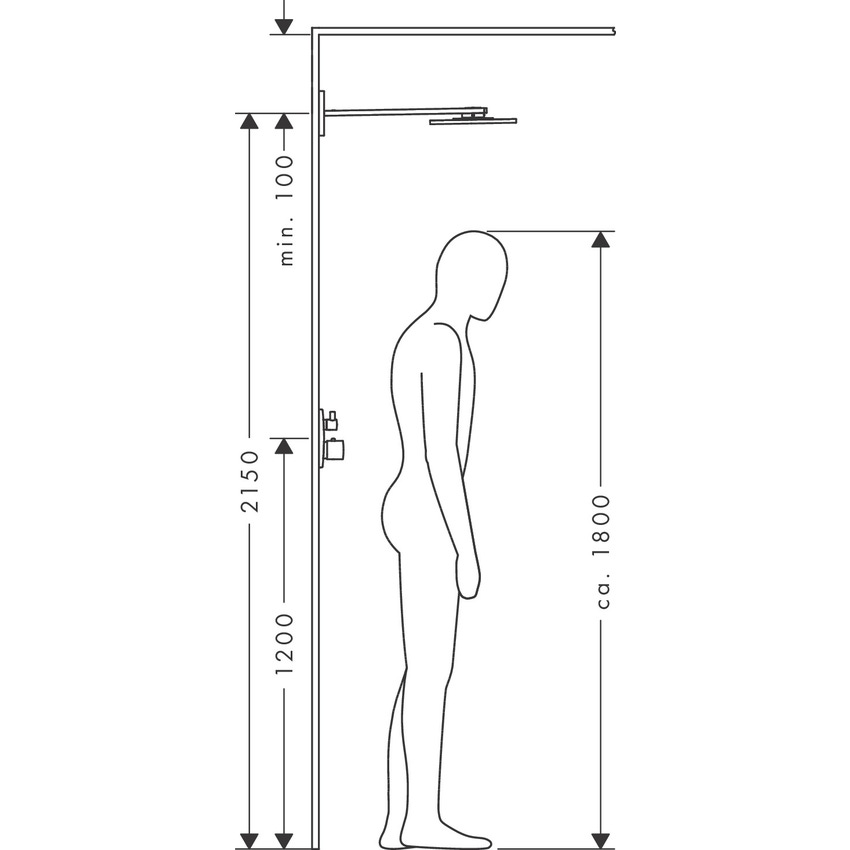 Immagine di Axor SHOWERSOLUTIONS soffione doccia 300/300, 1 jet, con braccio doccia, finitura cromo 35314000