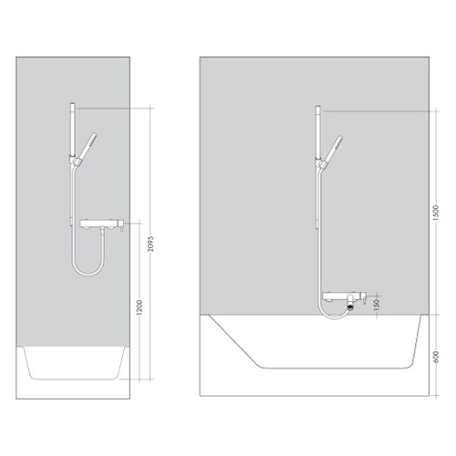 Immagine di Axor ONE set doccia 0,90 m, con doccetta 2 jet, finitura cromo 45722000