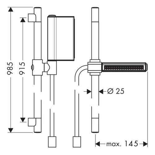 Immagine di Axor ONE set doccia 0,90 m, con doccetta 2 jet, finitura cromo 45722000