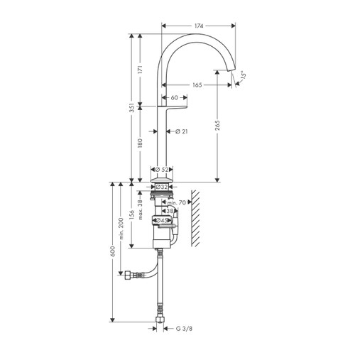Immagine di Axor ONE miscelatore lavabo catino 260, Select, senza salterello, finitura cromo 48030000