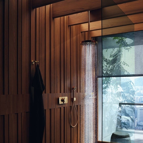 Immagine di Axor ONE soffione doccia 280, 2 jet, con fissaggio a soffitto, finitura cromo 48494000