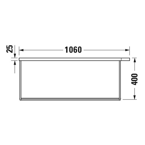 Immagine di Duravit DURASQUARE sostegno metallico a sospeso, 106.5 cm, finitura cromo 0031041000