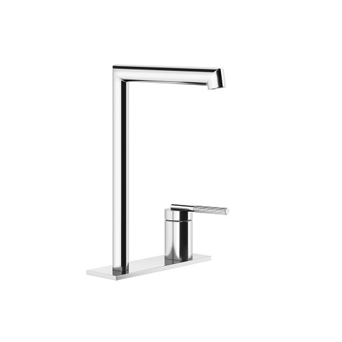 Immagine di Gessi INGRANAGGIO miscelatore lavabo H.25 cm, con scarico e flessibili di collegamento, finitura cromo 63516#031