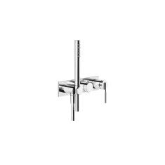 Immagine di Gessi INGRANAGGIO miscelatore doccia, a parete, 2 vie, con deviatore, presa acqua e supporto doccetta, senza corpo incasso, finitura cromo 63543#031