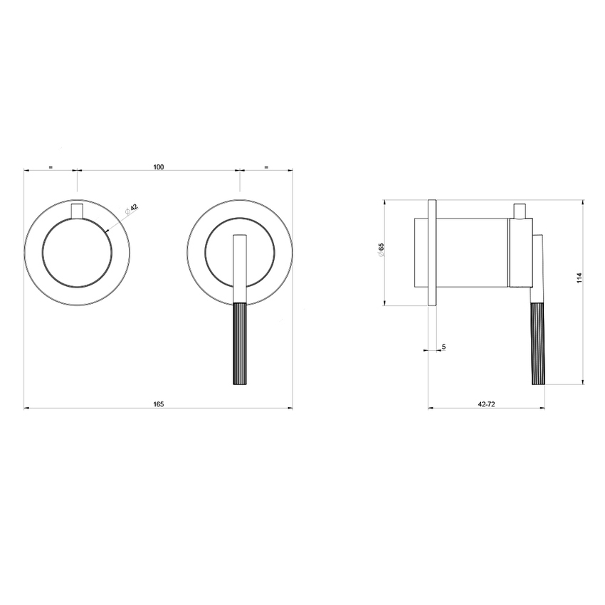 Immagine di Gessi INGRANAGGIO miscelatore a parete, 2 vie, con deviatore automatico bagno/doccia, senza corpo incasso, finitura cromo 63580#031