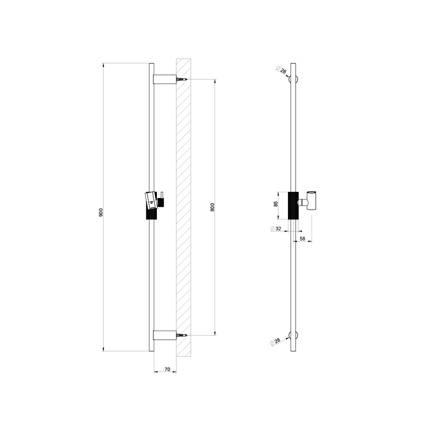 Immagine di Gessi SHOWER asta saliscendi, finitura cromo 63585#031