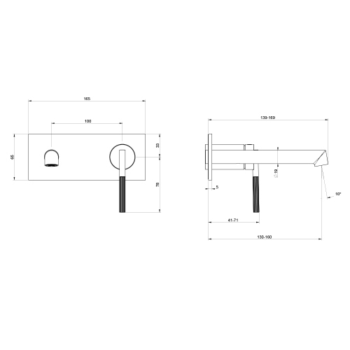 Immagine di Gessi INGRANAGGIO miscelatore lavabo, a parete, P.17 cm, senza scarico, finitura cromo 63588#031