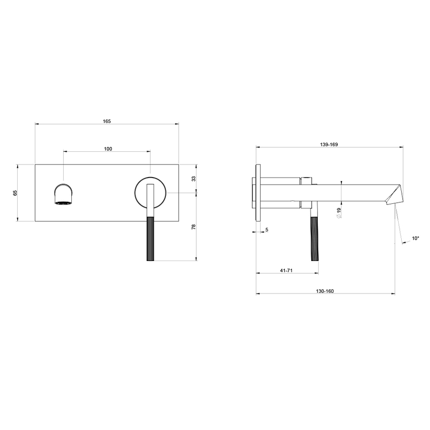 Immagine di Gessi INGRANAGGIO miscelatore lavabo, a parete, P.17 cm, senza scarico, finitura cromo 63588#031