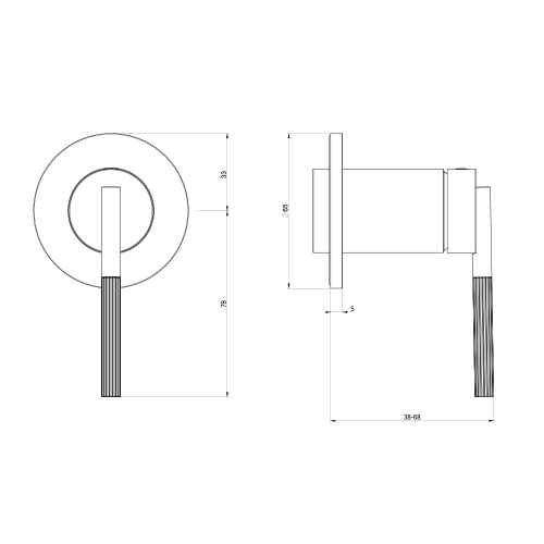 Immagine di Gessi INGRANAGGIO comando remoto per lavabo/doccia, a parete, 1 via, finitura cromo 63609#031