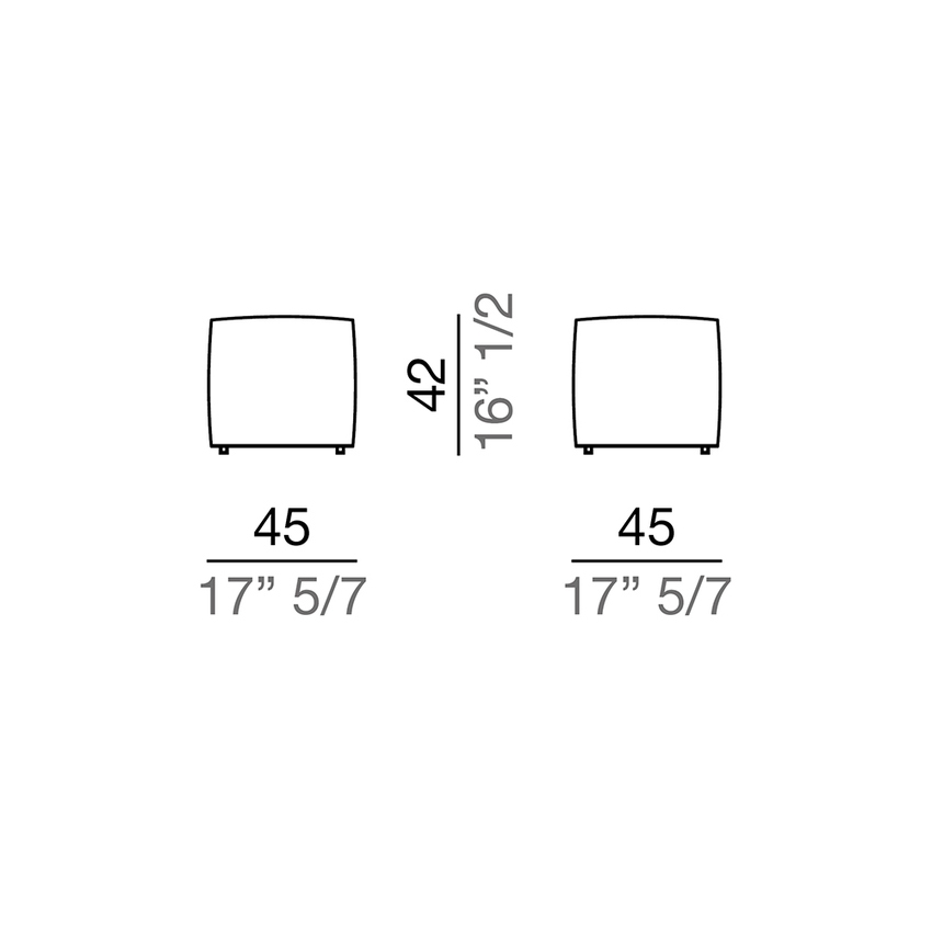 Immagine di Mussi DAMA pouf quadrato 45 cm, in viscosa, finitura T con texture a fantasia PF002