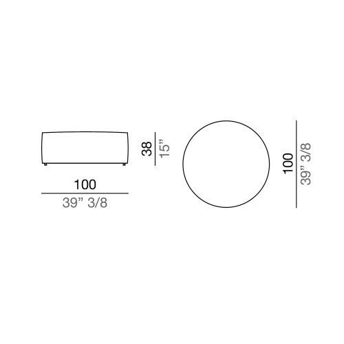 Immagine di Mussi DAMA pouf rotondo Ø 100 cm, in velluto, finitura G colore porpora PF003