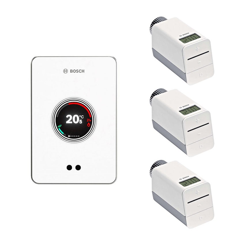 Immagine di Bosch Set EasyControl CT 200 Bianco con 3 teste termostatiche intelligenti ETRV 7736701393