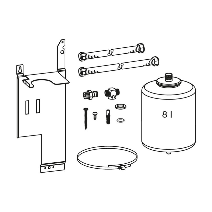 Immagine di Bosch EVW 8 Kit vaso d'espansione sanitario 8 litri, comprensivo di raccordi per connessioni a circuito sanitario 7738112837