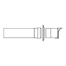 Immagine di Bosch FC-SO80 Terminale aspirazione aria orizzontale C53x, Ø 80; PP rigido bianco - 1020 mm 7738113243