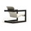 Immagine di Mussi PALCO poltrona L.62 cm P.80 cm in legno massello di mogano, rivestita in pelle colore bianco P62-LEATHER#W