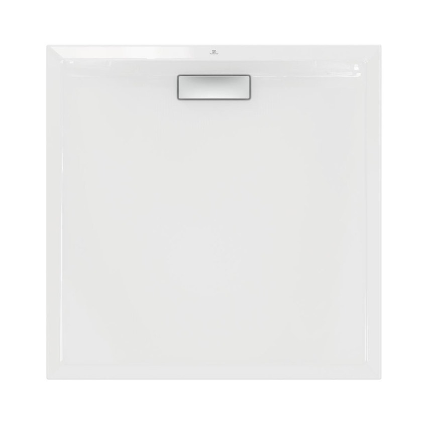 Immagine di Ideal Standard ULTRAFLAT NEW piatto doccia quadrato 100 cm, in acrilico, colore bianco seta finitura opaco T4488V1