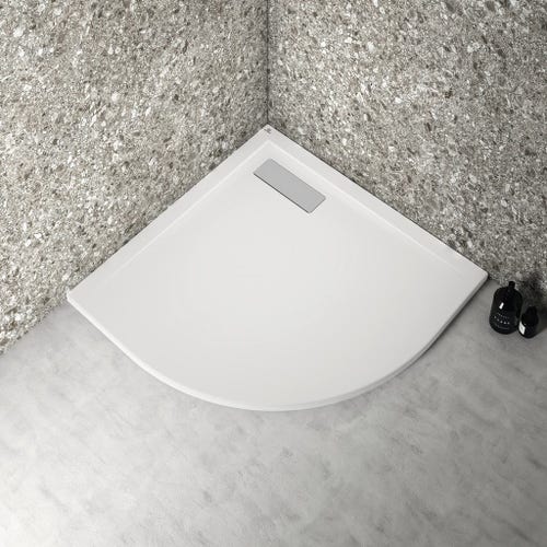 Immagine di Ideal Standard ULTRAFLAT NEW piatto doccia angolare 90 cm, in acrilico, colore bianco seta finitura opaco T4492V1