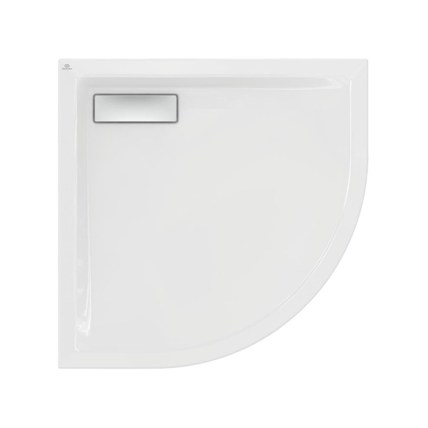 Immagine di Ideal Standard ULTRAFLAT NEW piatto doccia angolare 80 cm, in acrilico, colore bianco seta finitura opaco T4491V1