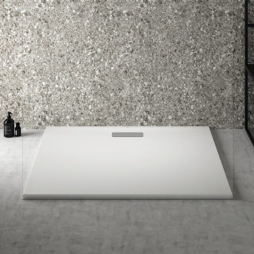 Immagine di Ideal Standard ULTRAFLAT NEW piatto doccia rettangolare L.120 P.100 cm, in acrilico, colore bianco finitura lucido T448901