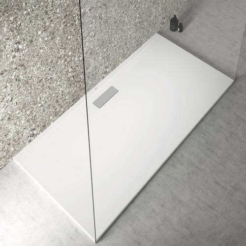 Immagine di Ideal Standard ULTRAFLAT NEW piatto doccia rettangolare L.160 P.80 cm, in acrilico, colore bianco finitura lucido T447101
