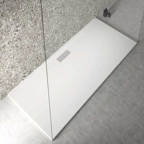 Immagine di Ideal Standard ULTRAFLAT NEW piatto doccia rettangolare L.180 P.80 cm, in acrilico, colore bianco finitura lucido T447301