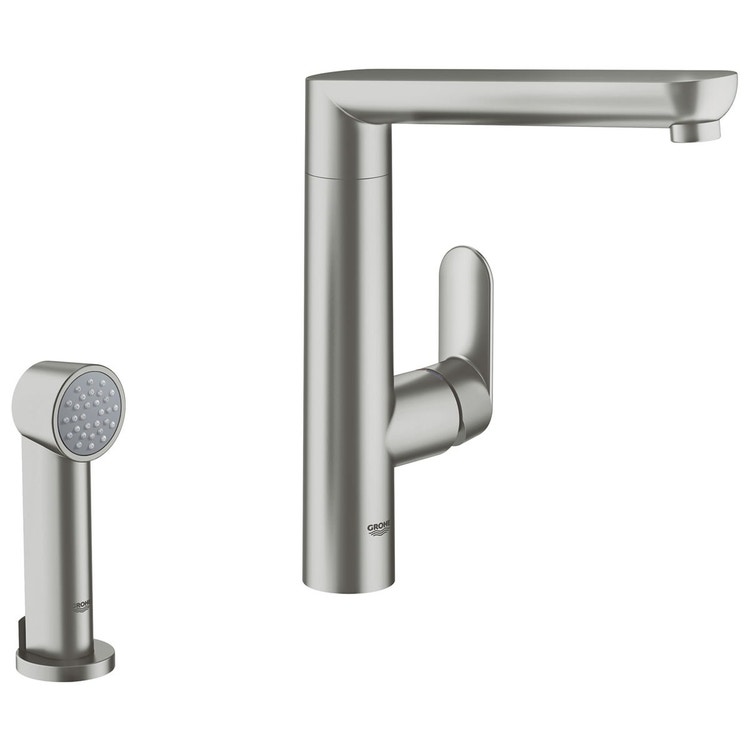 Grohe K7 Miscelatore Monocomando per Lavello con Doccetta Laterale finitura  supersteel 32179DC0