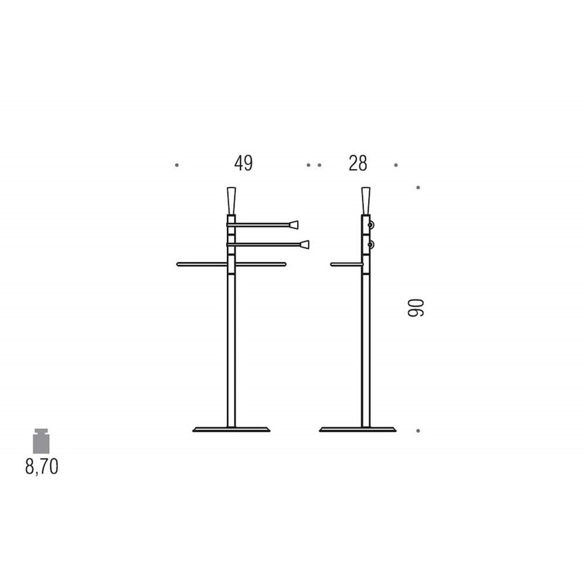 Immagine di Colombo Design ISOLE piantana con 3 porta salvietta, finitura cromo B9403NCR