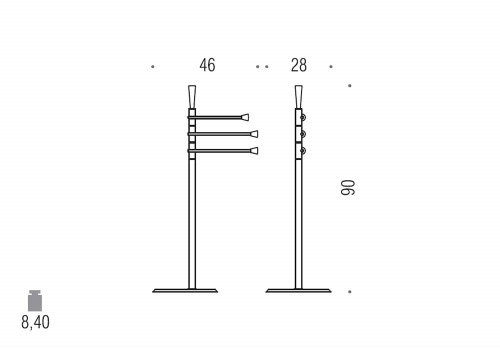 Immagine di Colombo Design ISOLE piantana con tre porta salvietta, finitura cromo  B9415NCR