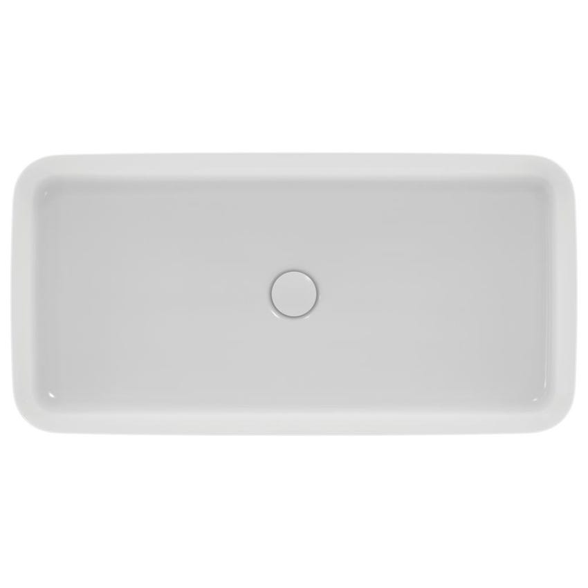 Immagine di Ideal Standard IPALYSS lavabo da appoggio 80 cm, senza troppopieno, senza piletta, colore bianco finitura lucido E139101