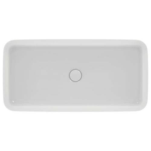 Immagine di Ideal Standard IPALYSS lavabo da appoggio 80 cm, senza troppopieno, con piletta, colore bianco seta finitura opaco E1391V1