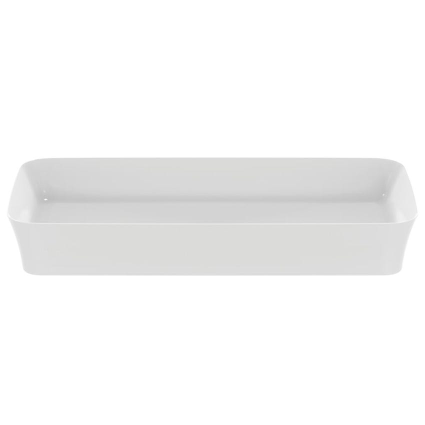 Immagine di Ideal Standard IPALYSS lavabo da appoggio 80 cm, senza troppopieno, con piletta, colore bianco seta finitura opaco E1391V1