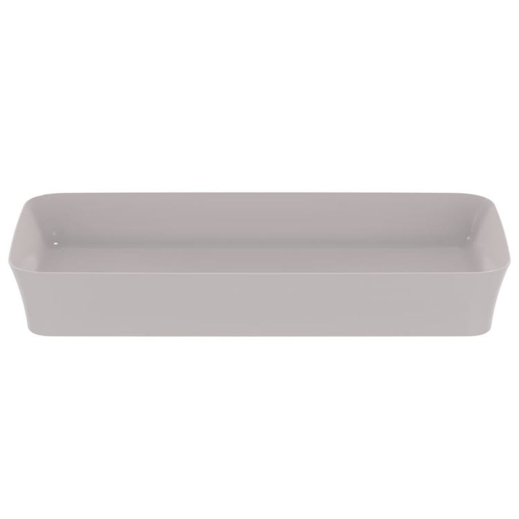 Ideal Standard E1391V9 IPALYSS lavabo da appoggio 80 cm, senza troppopieno,  con piletta, colore grigio cemento finitura opaco