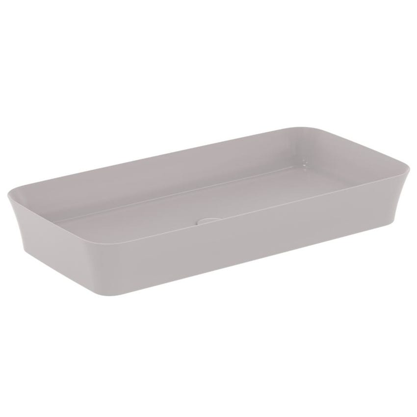 Immagine di Ideal Standard IPALYSS lavabo da appoggio 80 cm, senza troppopieno, con piletta, colore grigio cemento finitura opaco E1391V9