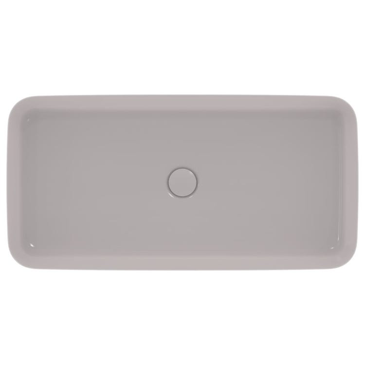 Ideal Standard E1391V9 IPALYSS lavabo da appoggio 80 cm, senza troppopieno,  con piletta, colore grigio cemento finitura opaco