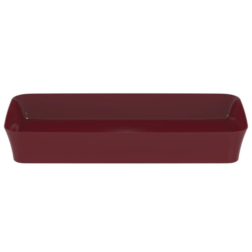 Immagine di Ideal Standard IPALYSS lavabo da appoggio 80 cm, senza troppopieno, con piletta, colore melograno finitura opaco E1391V6