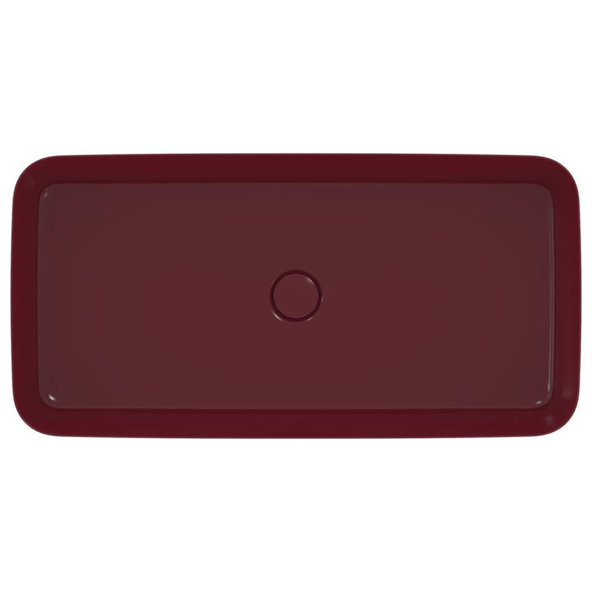 Immagine di Ideal Standard IPALYSS lavabo da appoggio 80 cm, senza troppopieno, con piletta, colore melograno finitura opaco E1391V6