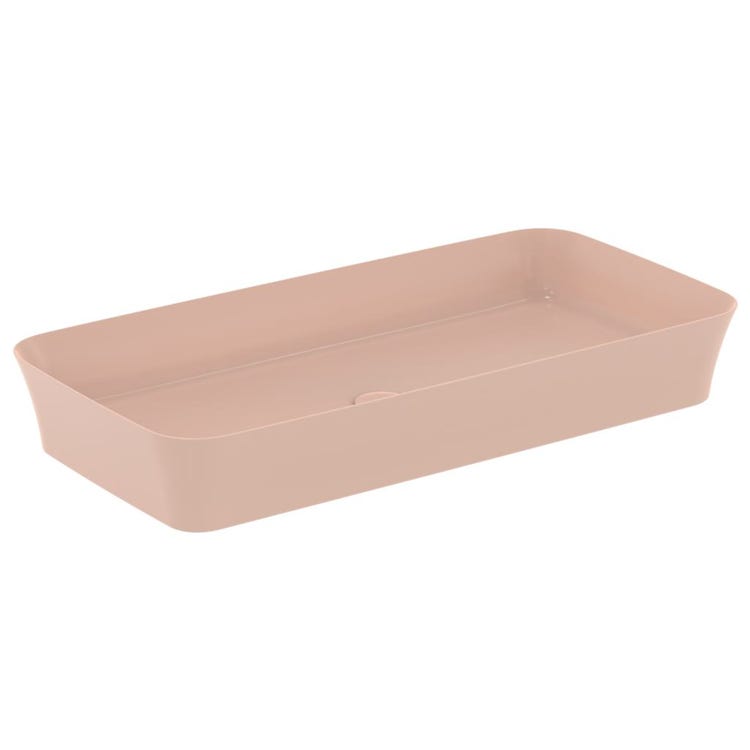 Immagine di Ideal Standard IPALYSS lavabo da appoggio 80 cm, senza troppopieno, con piletta, colore rosa pallido finitura opaco E1391V7