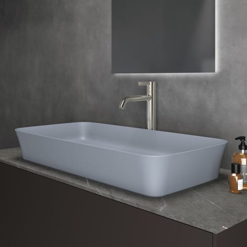 Immagine di Ideal Standard IPALYSS lavabo da appoggio 80 cm, senza troppopieno, con piletta, colore polvere finitura opaco E1391X8