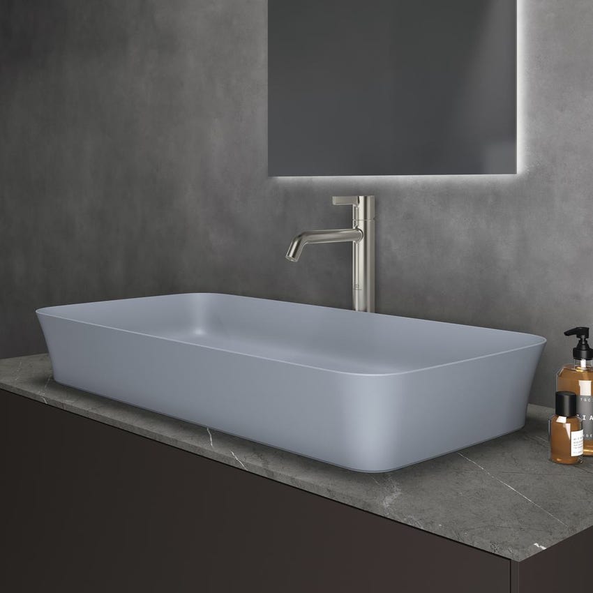 Immagine di Ideal Standard IPALYSS lavabo da appoggio 80 cm, senza troppopieno, con piletta, colore polvere finitura opaco E1391X8