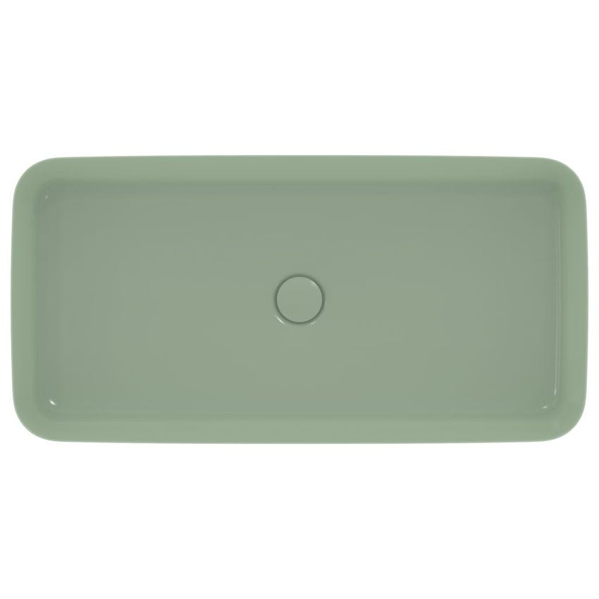 Immagine di Ideal Standard IPALYSS lavabo da appoggio 80 cm, senza troppopieno, con piletta, colore salvia finitura opaco E1391X9