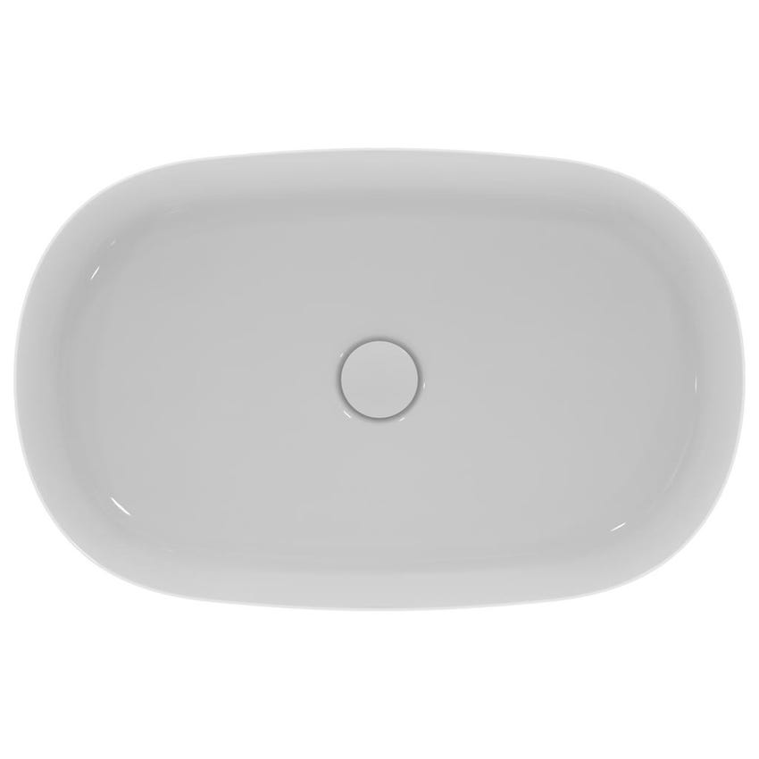 Immagine di Ideal Standard IPALYSS lavabo da appoggio 60 cm, senza troppopieno, senza piletta, colore bianco finitura lucido E139601