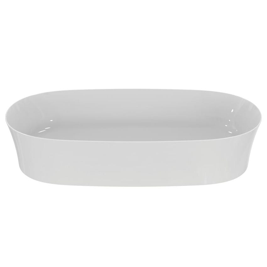 Immagine di Ideal Standard IPALYSS lavabo da appoggio 60 cm, senza troppopieno, senza piletta, colore bianco finitura lucido E139601