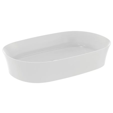 Immagine di Ideal Standard IPALYSS lavabo da appoggio 60 cm, senza troppopieno, con piletta, colore bianco finitura oapco E1396V1