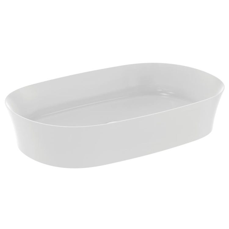 Ideal Standard IPALYSS lavabo da appoggio 60 cm, senza troppopieno, con piletta, colore bianco finitura oapco E1396V1