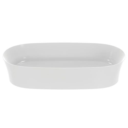 Immagine di Ideal Standard IPALYSS lavabo da appoggio 60 cm, senza troppopieno, con piletta, colore bianco finitura oapco E1396V1