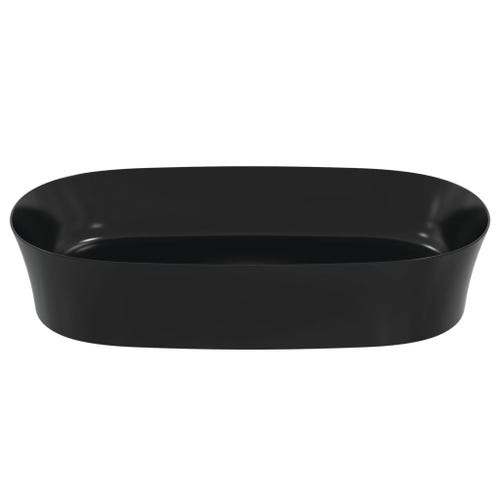 Immagine di Ideal Standard IPALYSS lavabo da appoggio 60 cm, senza troppopieno, con piletta, colore nero finitura opaco E1396V3