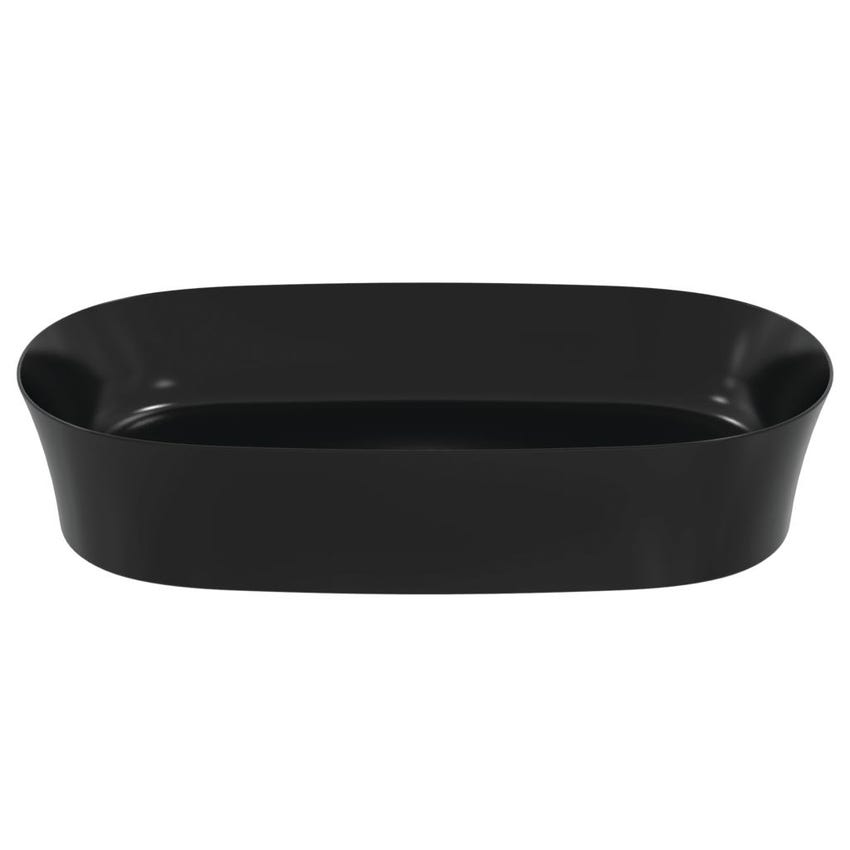 Immagine di Ideal Standard IPALYSS lavabo da appoggio 60 cm, senza troppopieno, con piletta, colore nero finitura opaco E1396V3